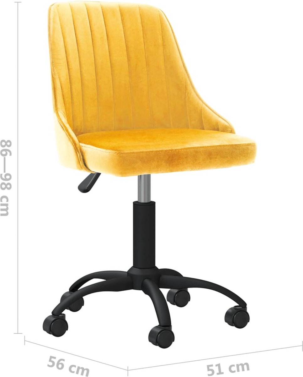 Vidaxl Eetkamerstoelen Draaibaar 2 St Fluweel - Geel