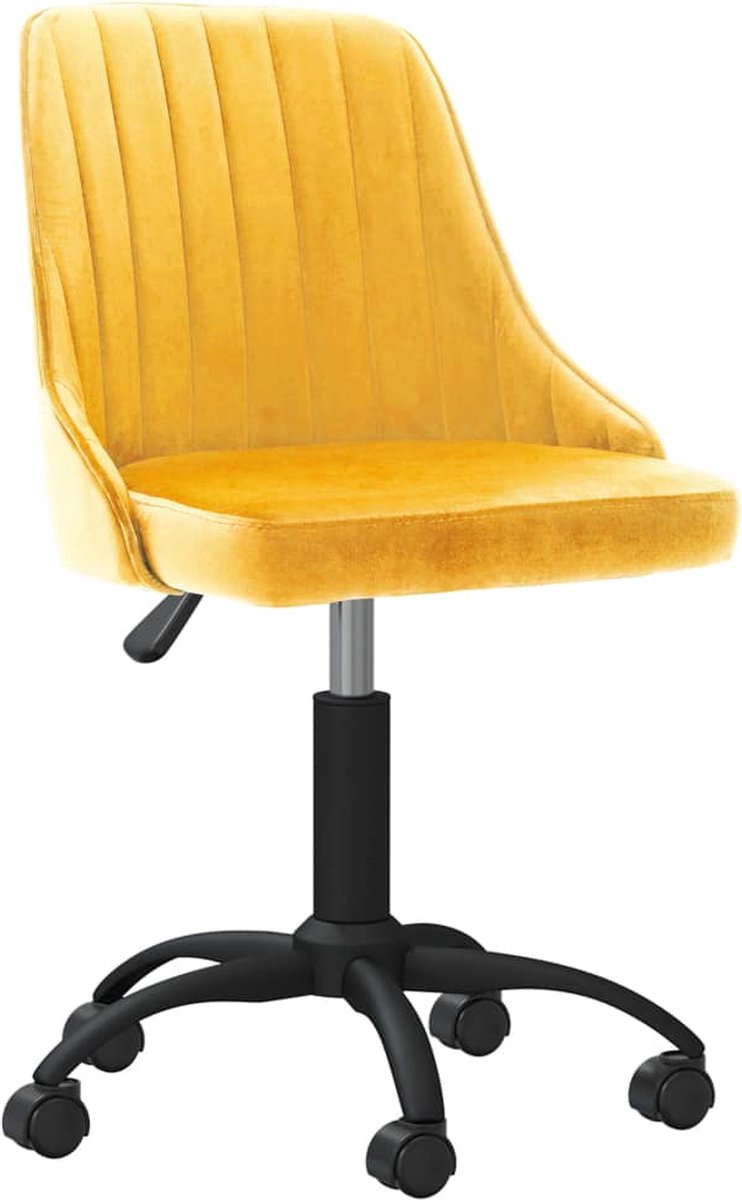 Vidaxl Eetkamerstoelen Draaibaar 2 St Fluweel - Geel