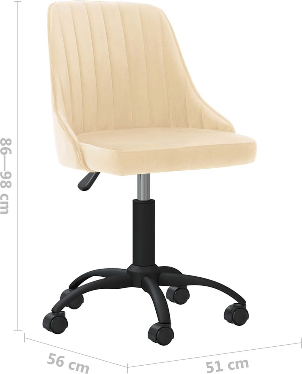 Vidaxl Eetkamerstoelen Draaibaar 2 St Fluweel Crèmekleurig