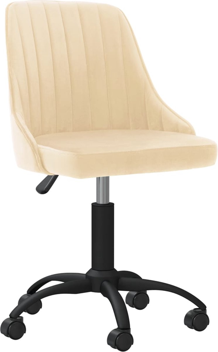Vidaxl Eetkamerstoelen Draaibaar 2 St Fluweel Crèmekleurig