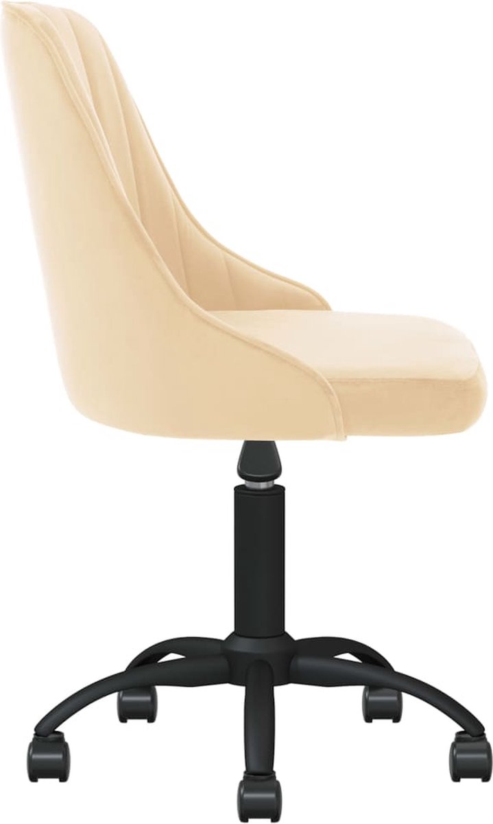 Vidaxl Eetkamerstoelen Draaibaar 2 St Fluweel Crèmekleurig