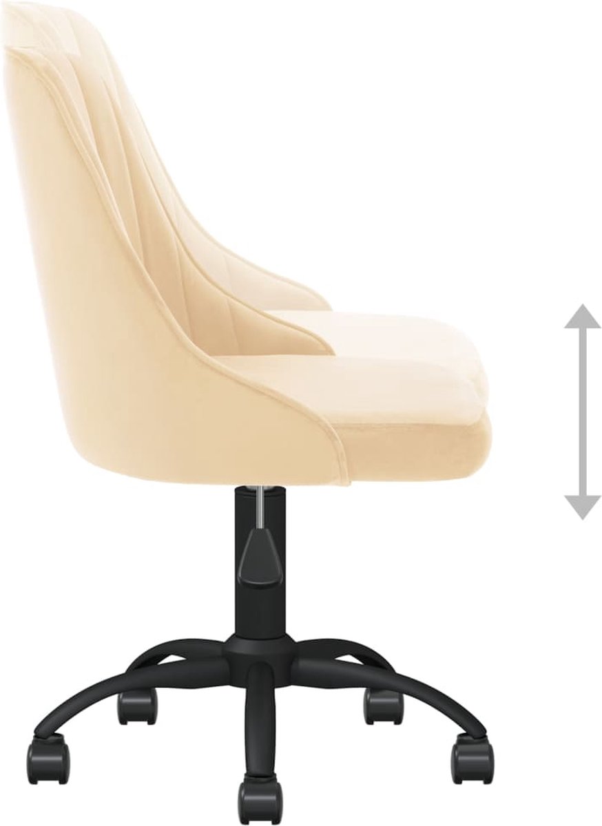 Vidaxl Eetkamerstoelen Draaibaar 2 St Fluweel Crèmekleurig