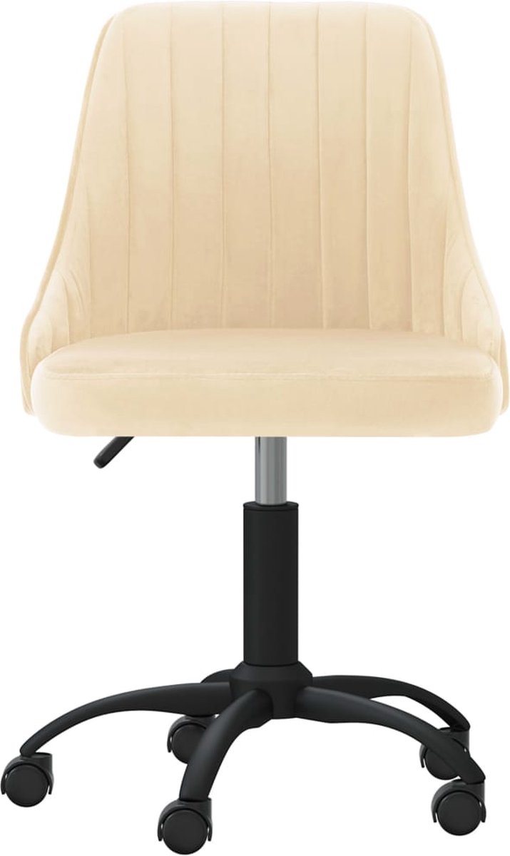 Vidaxl Eetkamerstoelen Draaibaar 2 St Fluweel Crèmekleurig