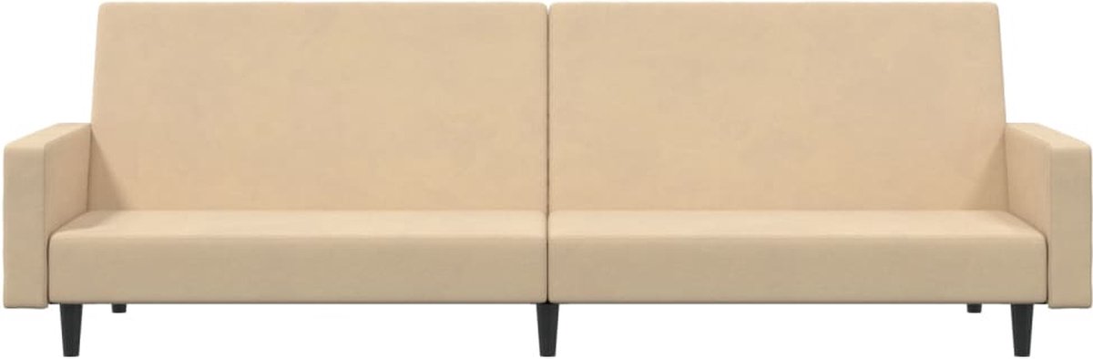 Vidaxl Slaapbank 2-zits Fluweel Crèmekleurig