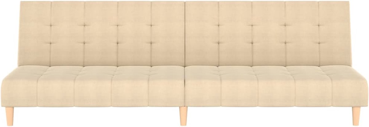 Vidaxl Slaapbank 2-zits Stof Crèmekleurig