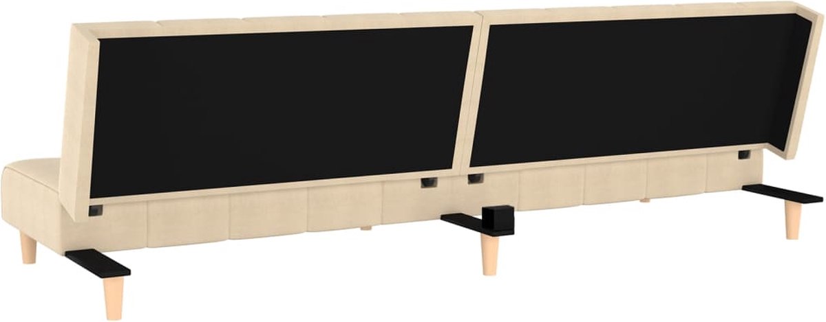 Vidaxl Slaapbank 2-zits Stof Crèmekleurig