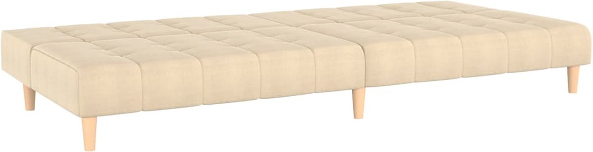 Vidaxl Slaapbank 2-zits Stof Crèmekleurig