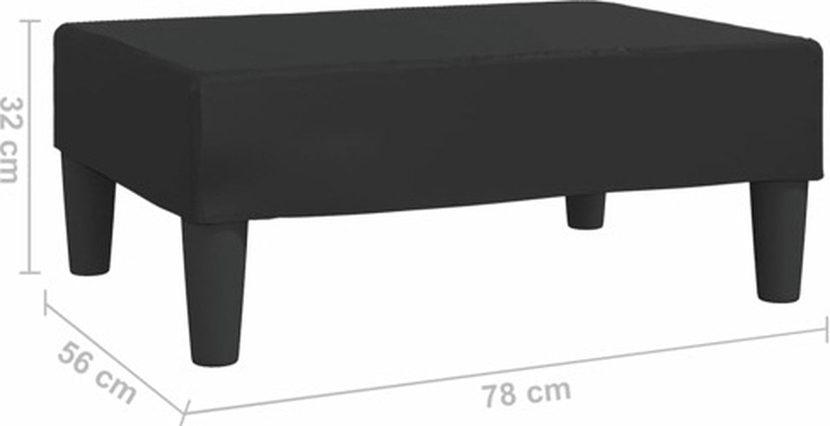 Vidaxl Voetenbank 78x56x32 Cm Kunstleer - Zwart