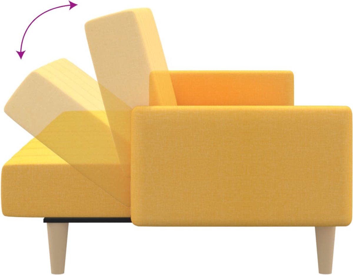 Vidaxl Slaapbank 2-zits Stof - Geel