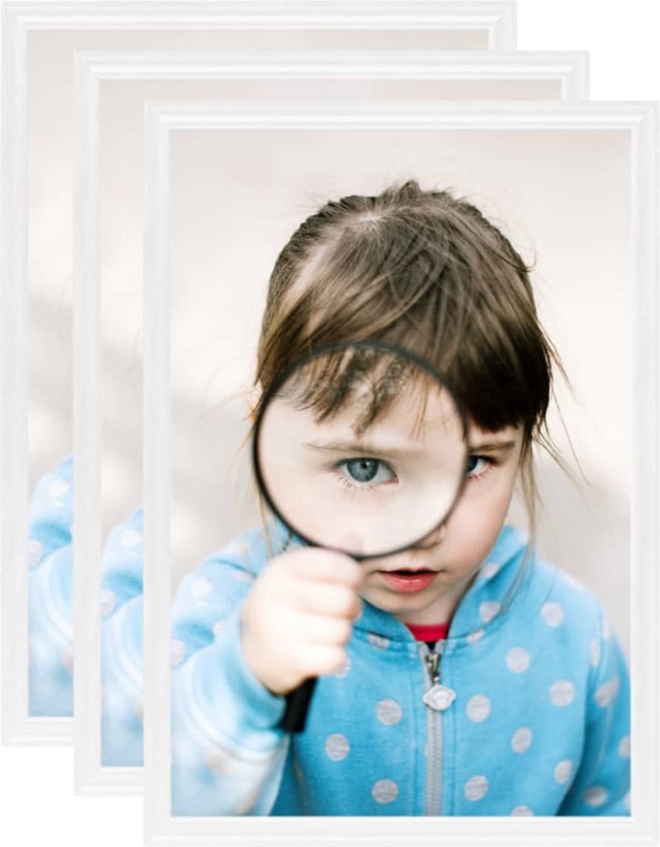 Vidaxl Fotolijsten 3 St Voor Wand Of Tafel 15x21 Cm Mdf Wit