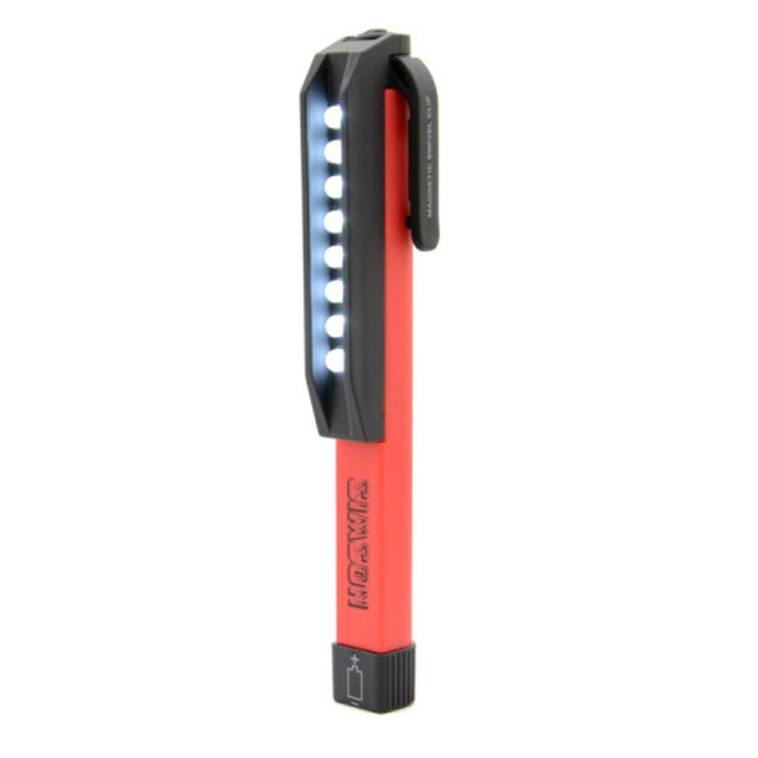 Simson Zaklamp Met Broekclip Led/zwart 16 Cm - Rood