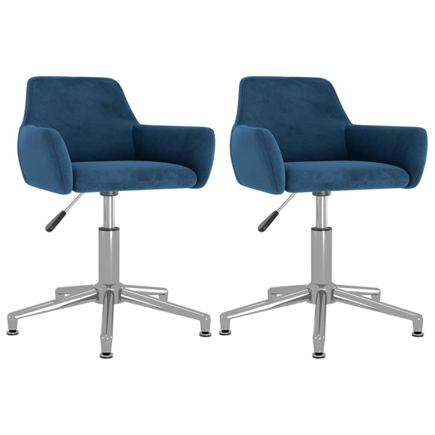 Vidaxl Eetkamerstoelen 2 St Draaibaar Fluweel - Blauw