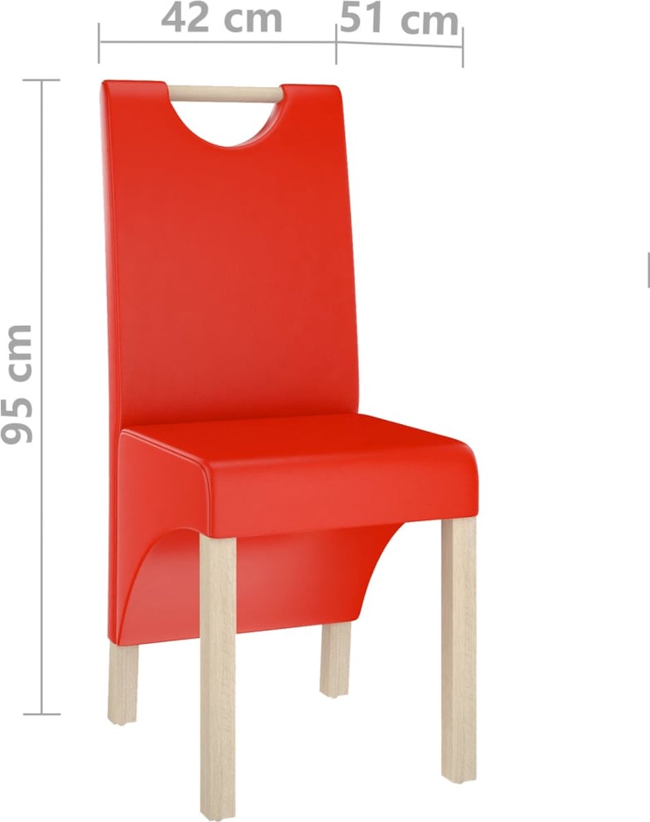 Vidaxl Eetkamerstoelen 2 St Kunstleer - Rood