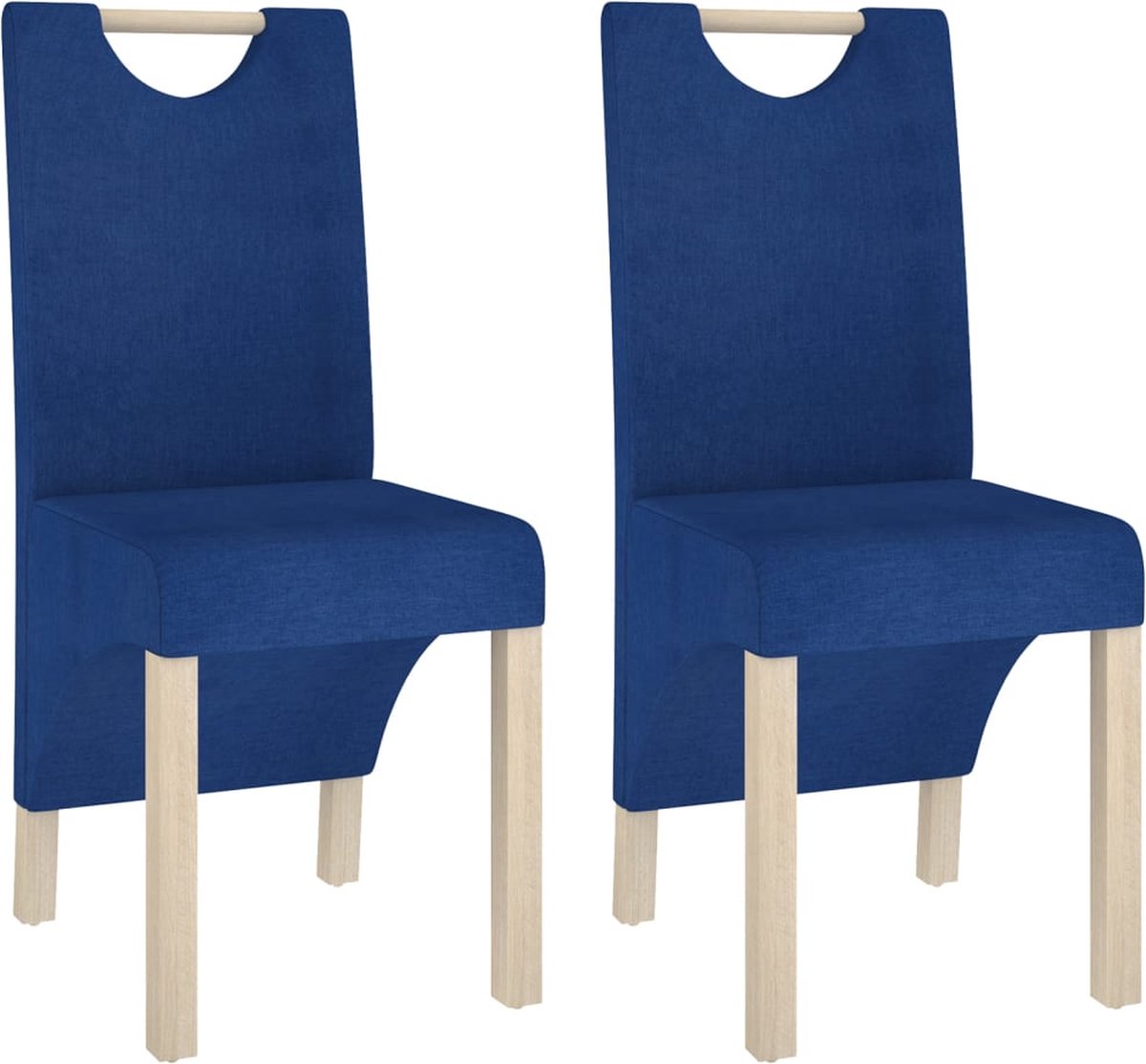 Vidaxl Eetkamerstoelen 2 St Stof - Blauw