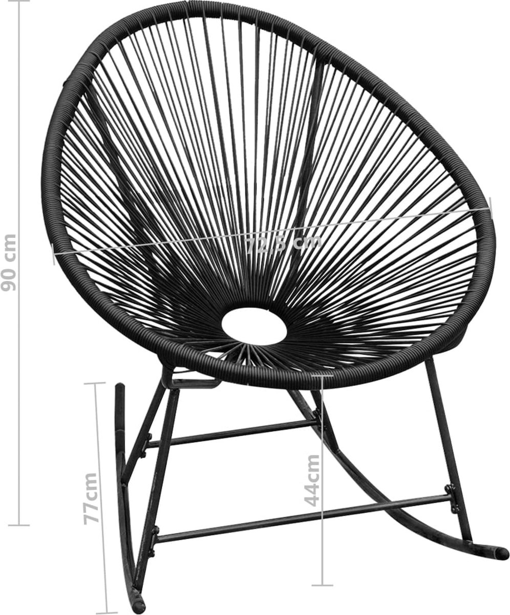 Vidaxl Tuinschommelstoel Poly Rattan - Zwart