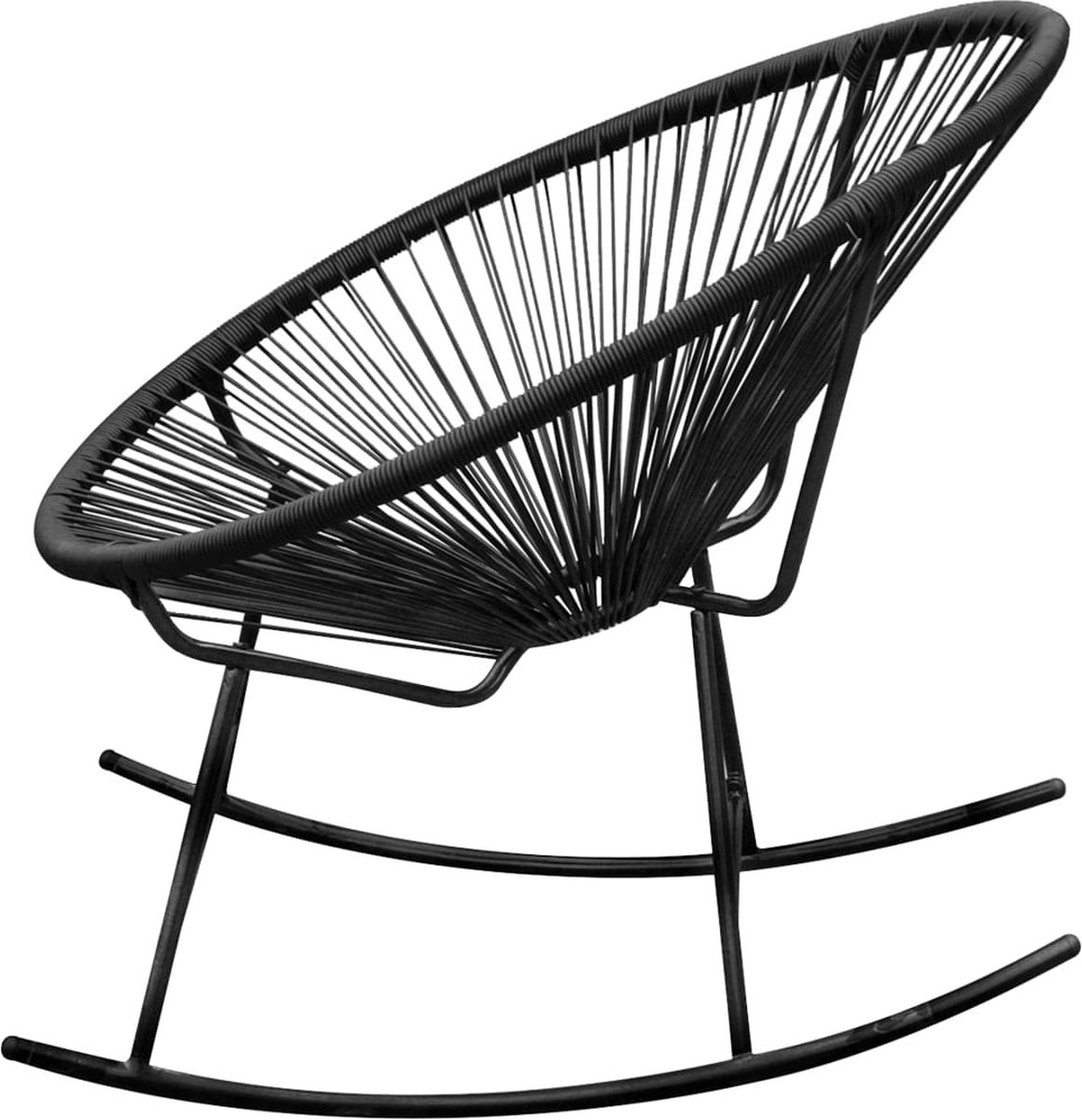 Vidaxl Tuinschommelstoel Poly Rattan - Zwart