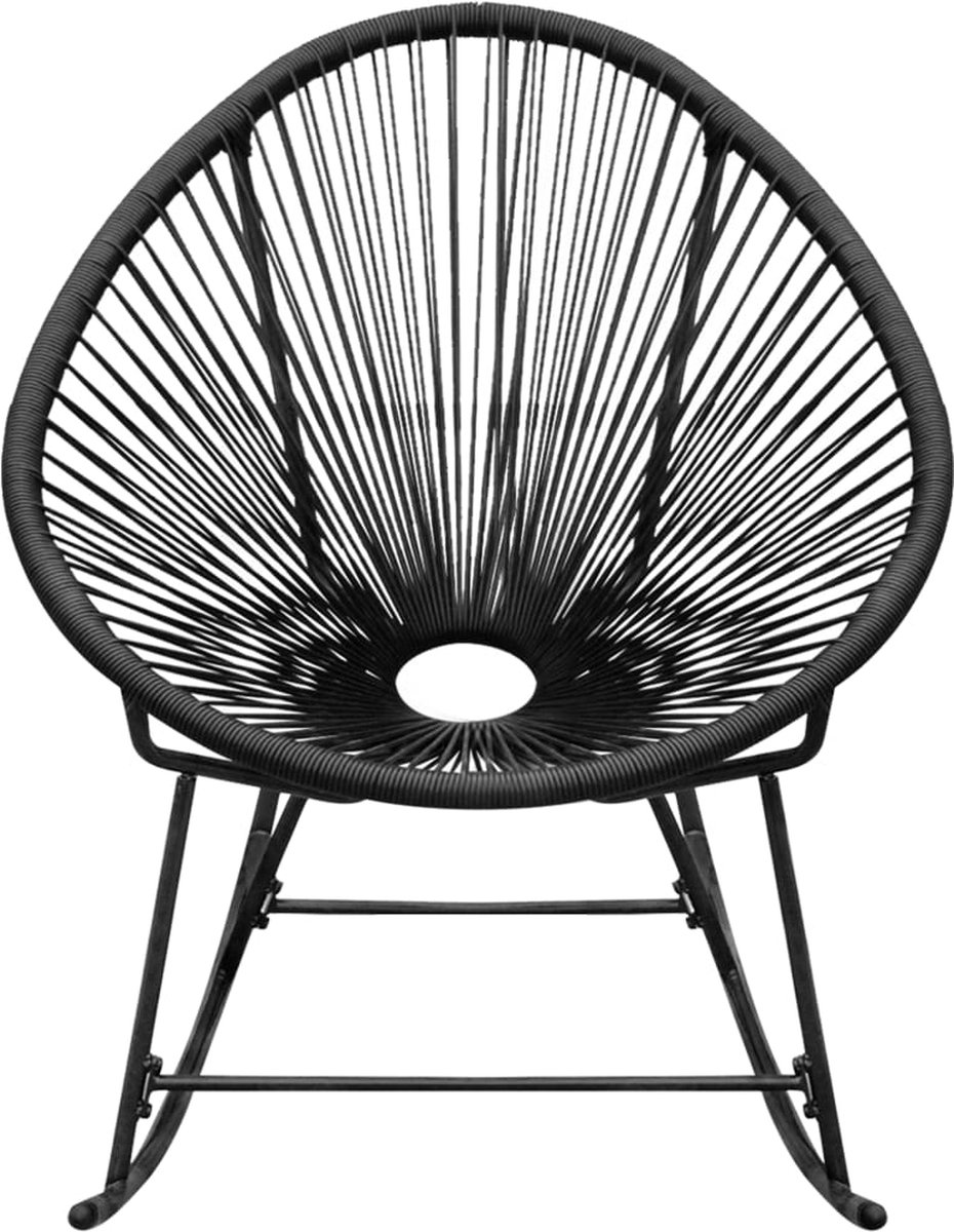 Vidaxl Tuinschommelstoel Poly Rattan - Zwart