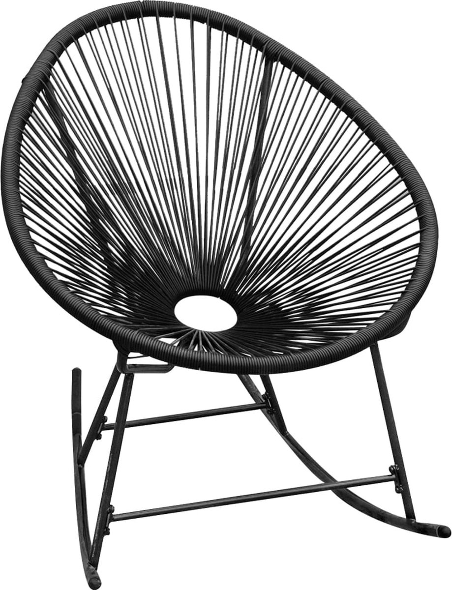 Vidaxl Tuinschommelstoel Poly Rattan - Zwart