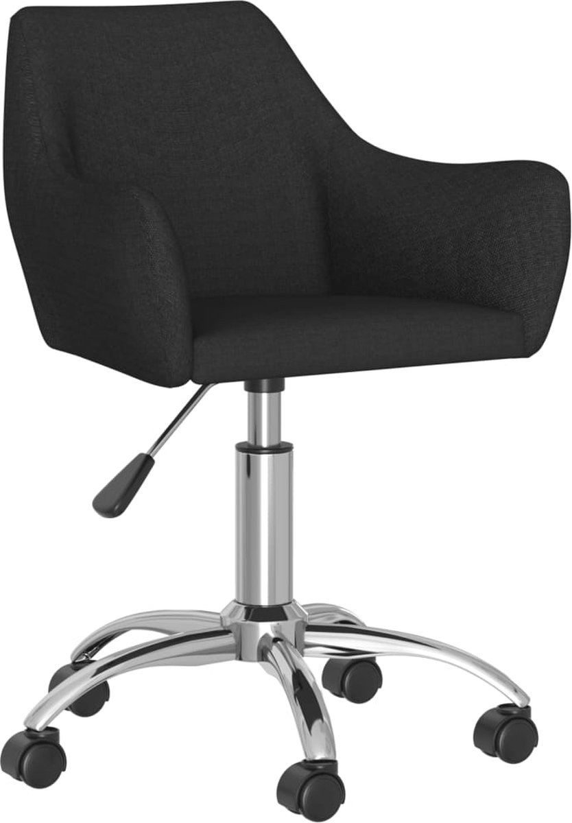 Vidaxl Eetkamerstoelen Draaibaar 4 St Stof - Zwart