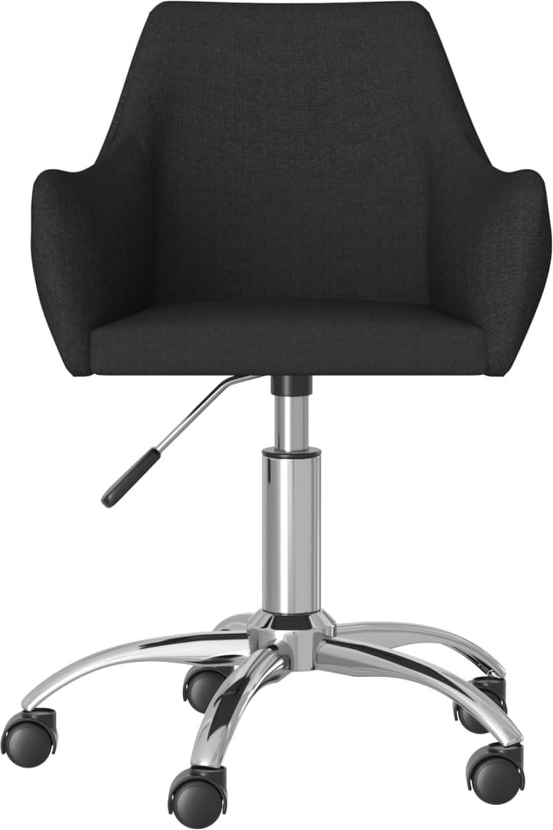 Vidaxl Eetkamerstoelen Draaibaar 4 St Stof - Zwart