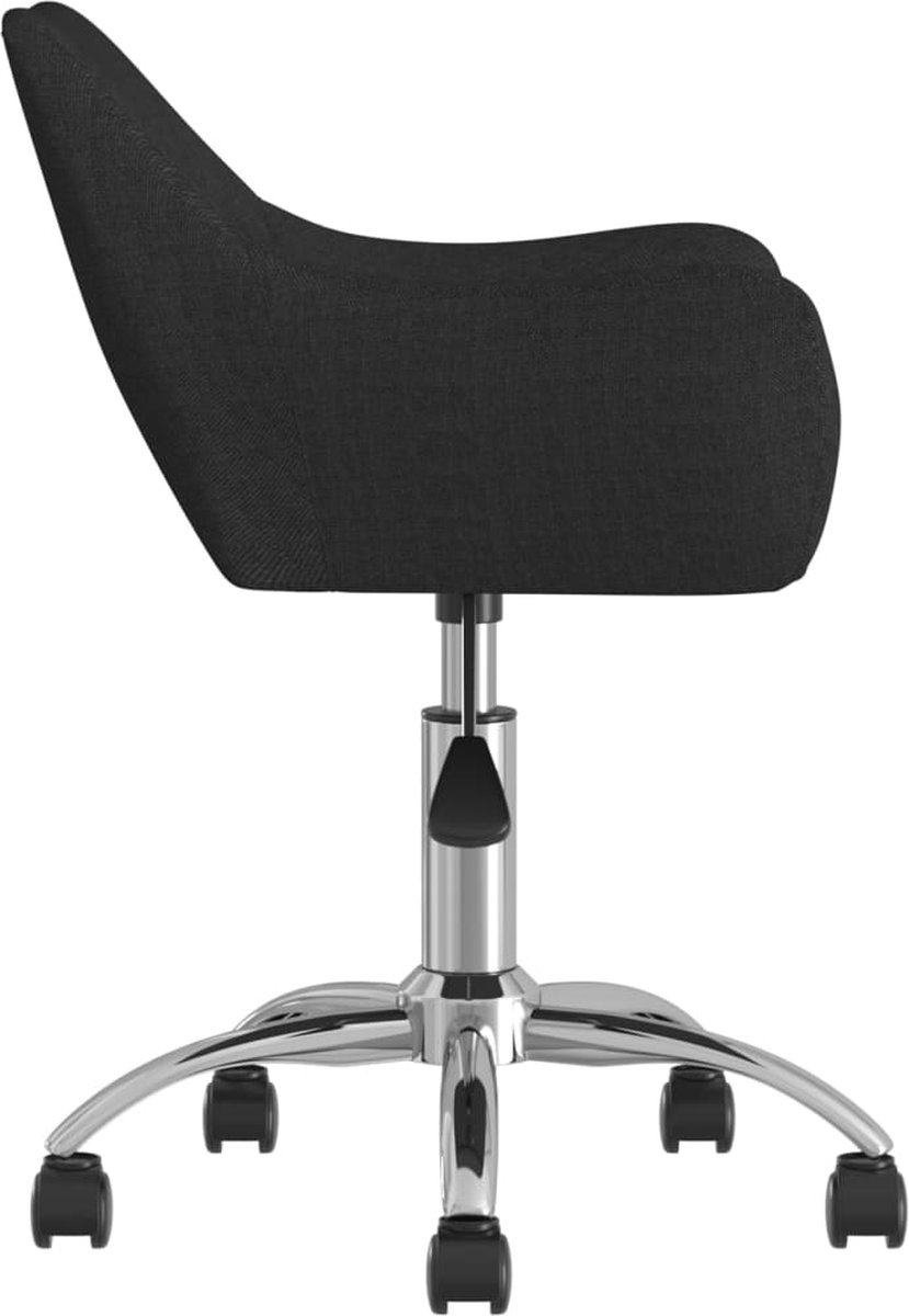 Vidaxl Eetkamerstoelen Draaibaar 4 St Stof - Zwart