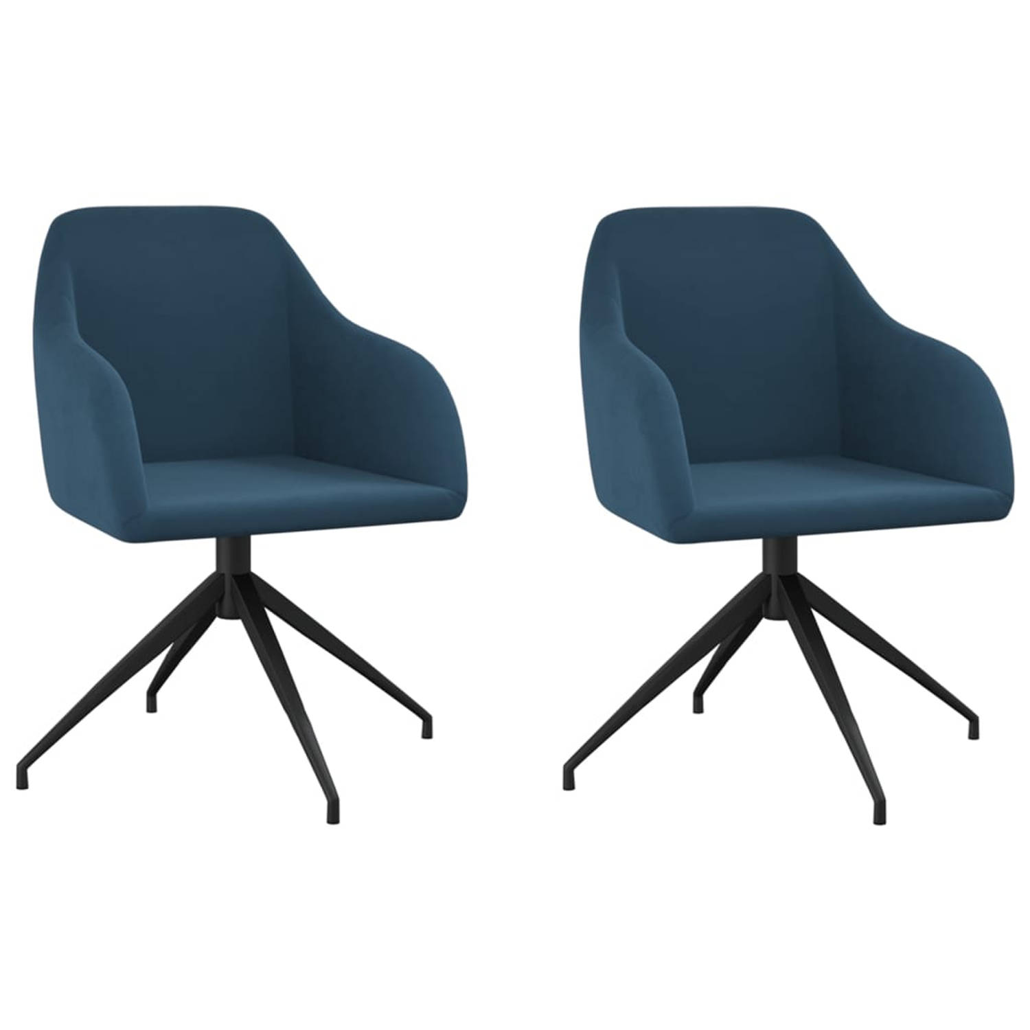 Vidaxl Eetkamerstoelen 2 St Fluweel - Blauw