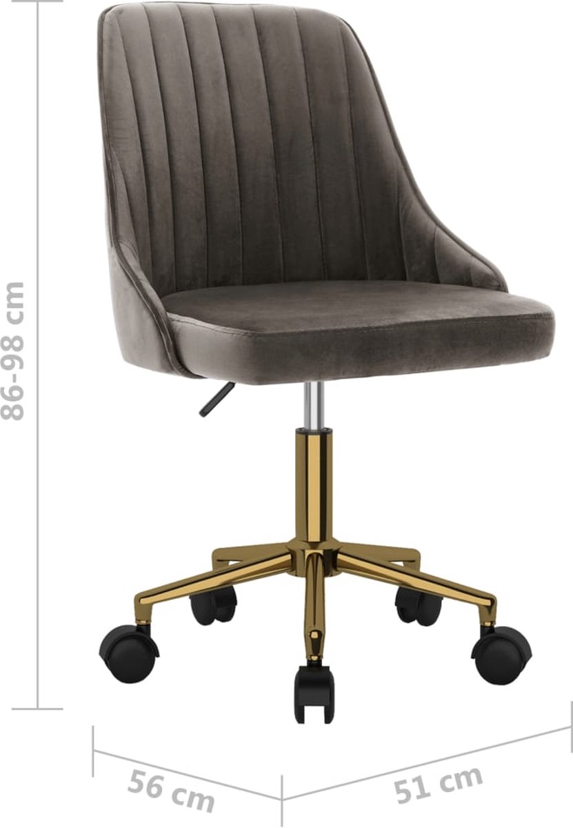 Vidaxl Eetkamerstoelen Draaibaar 2 St Fluweel Donker - Grijs