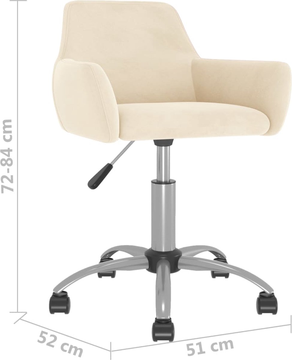 Vidaxl Eetkamerstoelen Draaibaar 4 St Fluweel Crèmekleurig