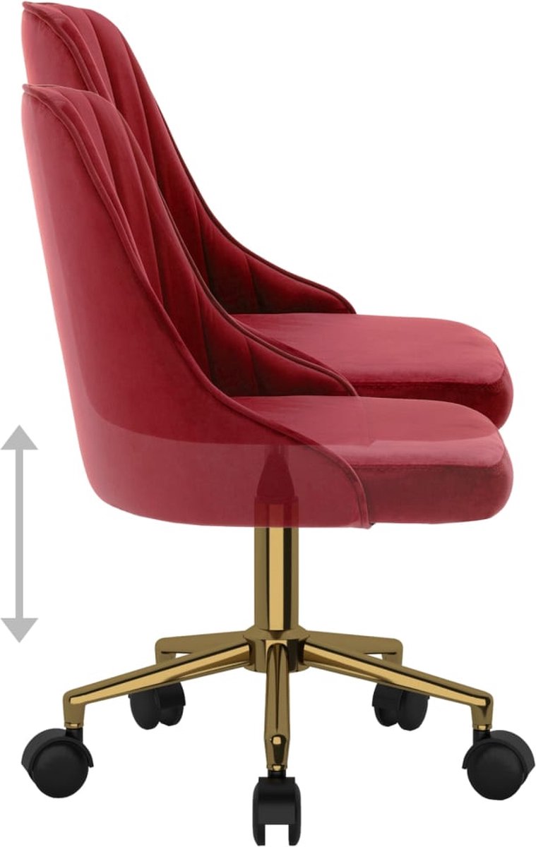 Vidaxl Eetkamerstoelen Draaibaar 2 St Fluweel Wijn - Rood