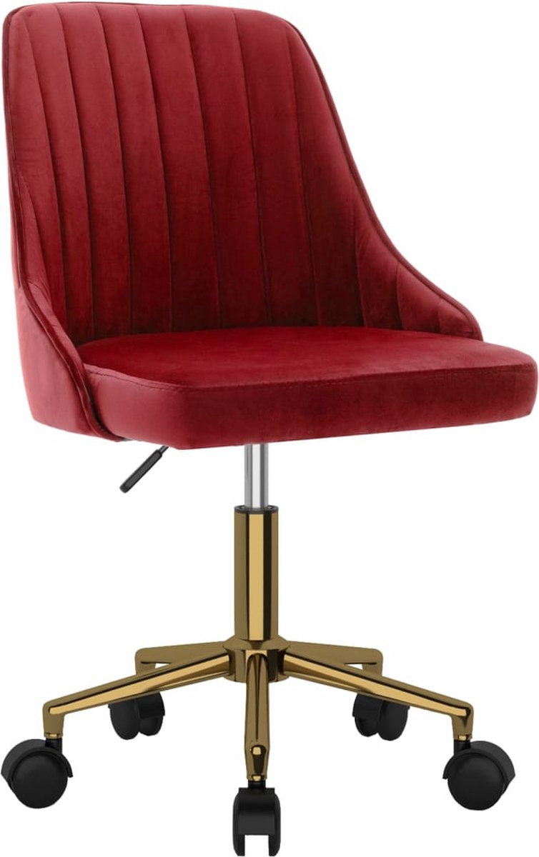 Vidaxl Eetkamerstoelen Draaibaar 2 St Fluweel Wijn - Rood