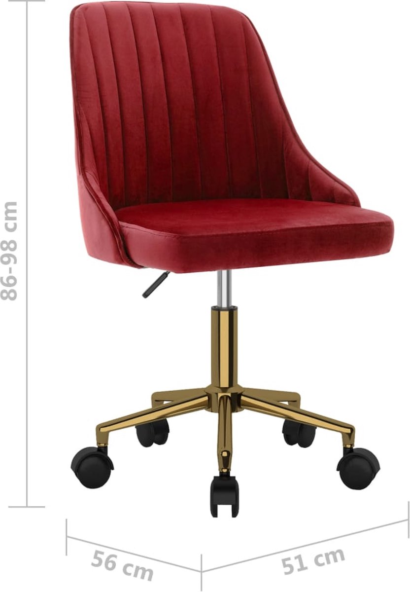 Vidaxl Eetkamerstoelen Draaibaar 2 St Fluweel Wijn - Rood