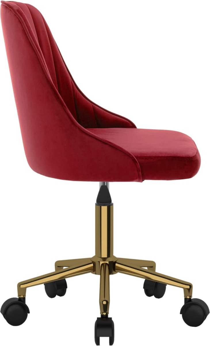 Vidaxl Eetkamerstoelen Draaibaar 2 St Fluweel Wijn - Rood