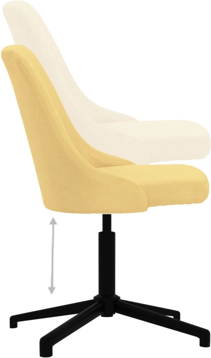 Vidaxl Eetkamerstoelen Draaibaar 2 St Stof - Geel