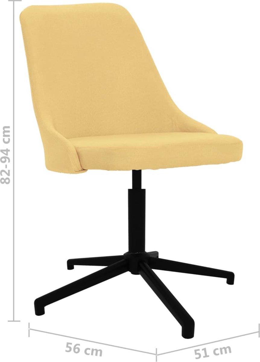 Vidaxl Eetkamerstoelen Draaibaar 2 St Stof - Geel