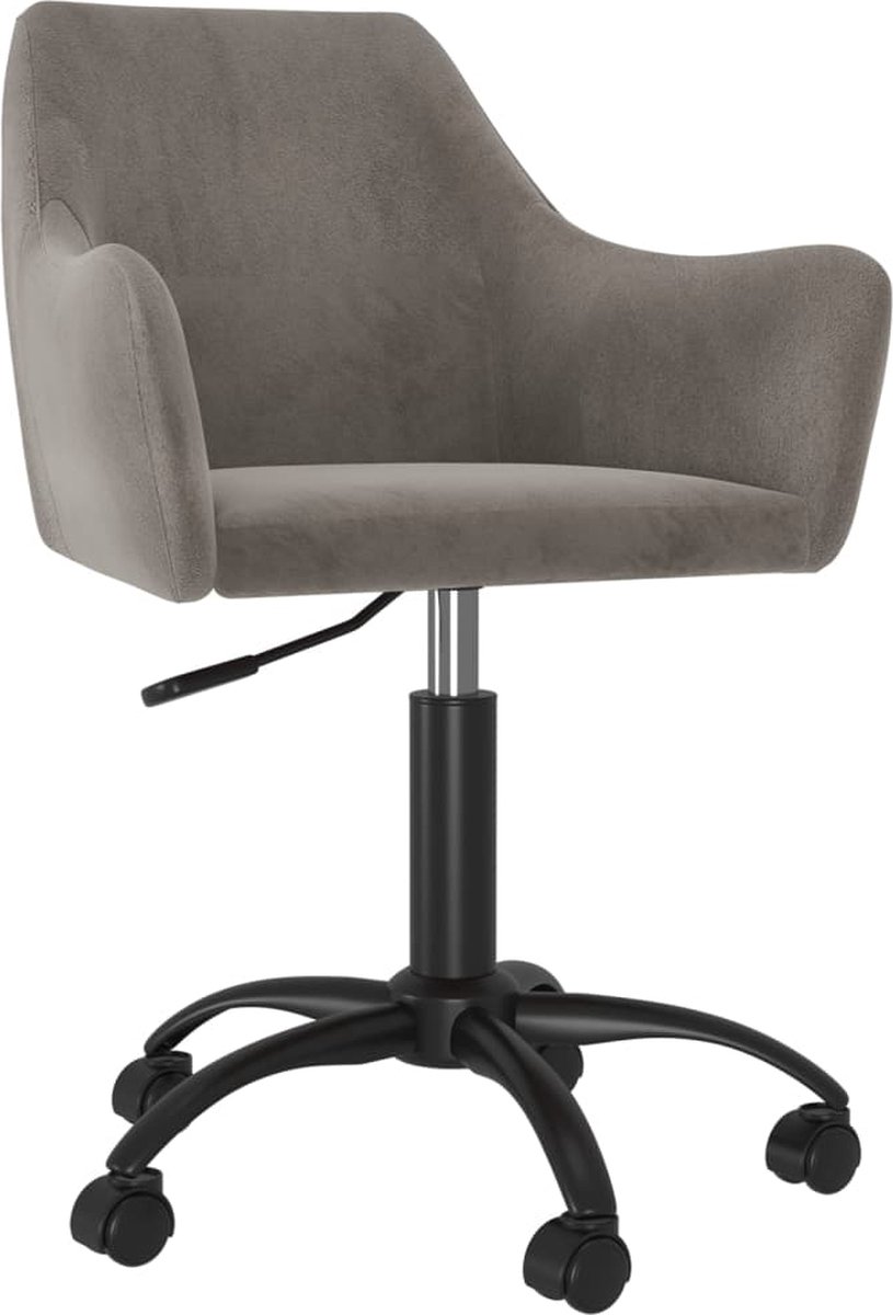 Vidaxl Eetkamerstoelen Draaibaar 2 St Fluweel Licht - Grijs