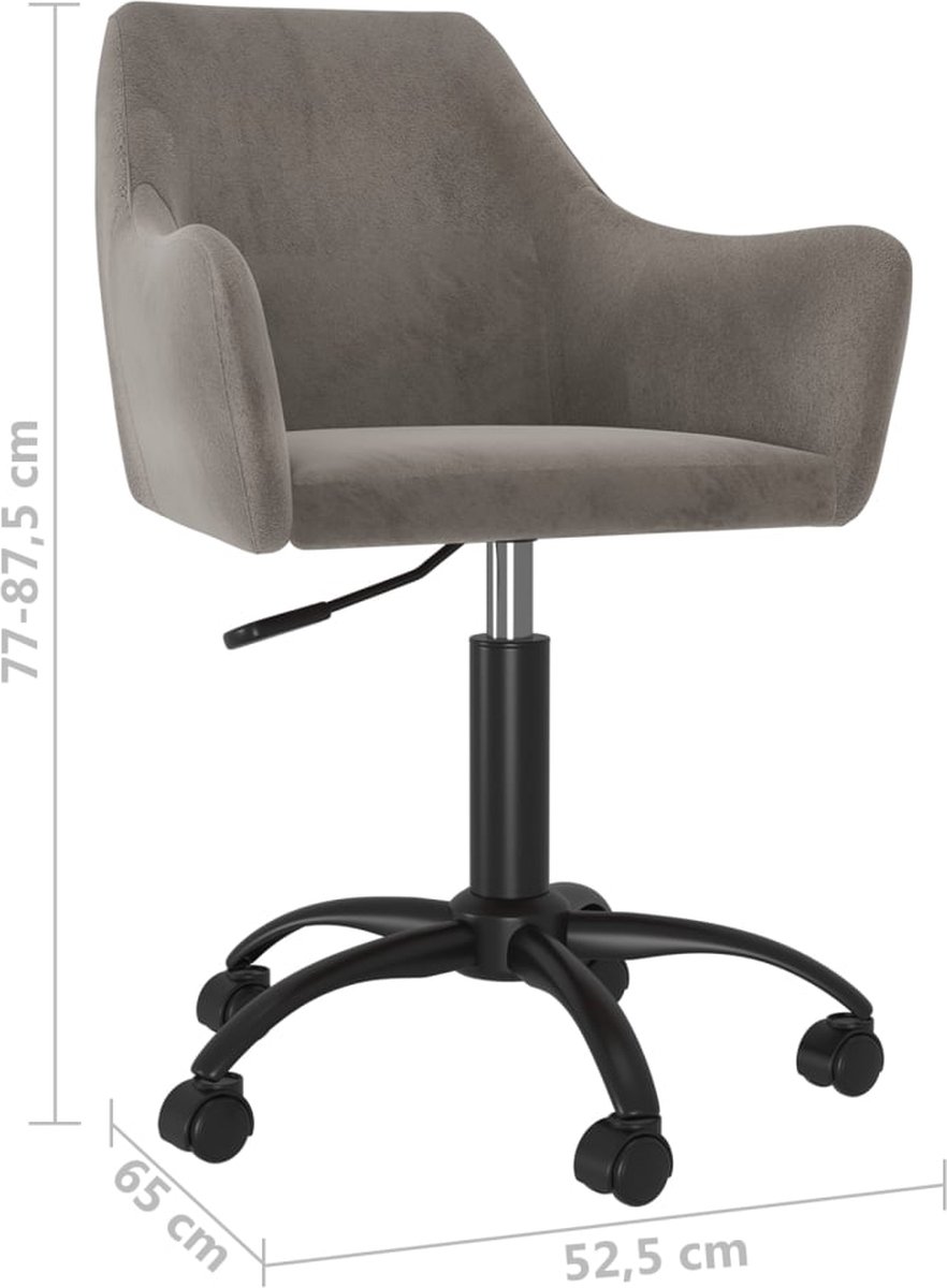 Vidaxl Eetkamerstoelen Draaibaar 2 St Fluweel Licht - Grijs