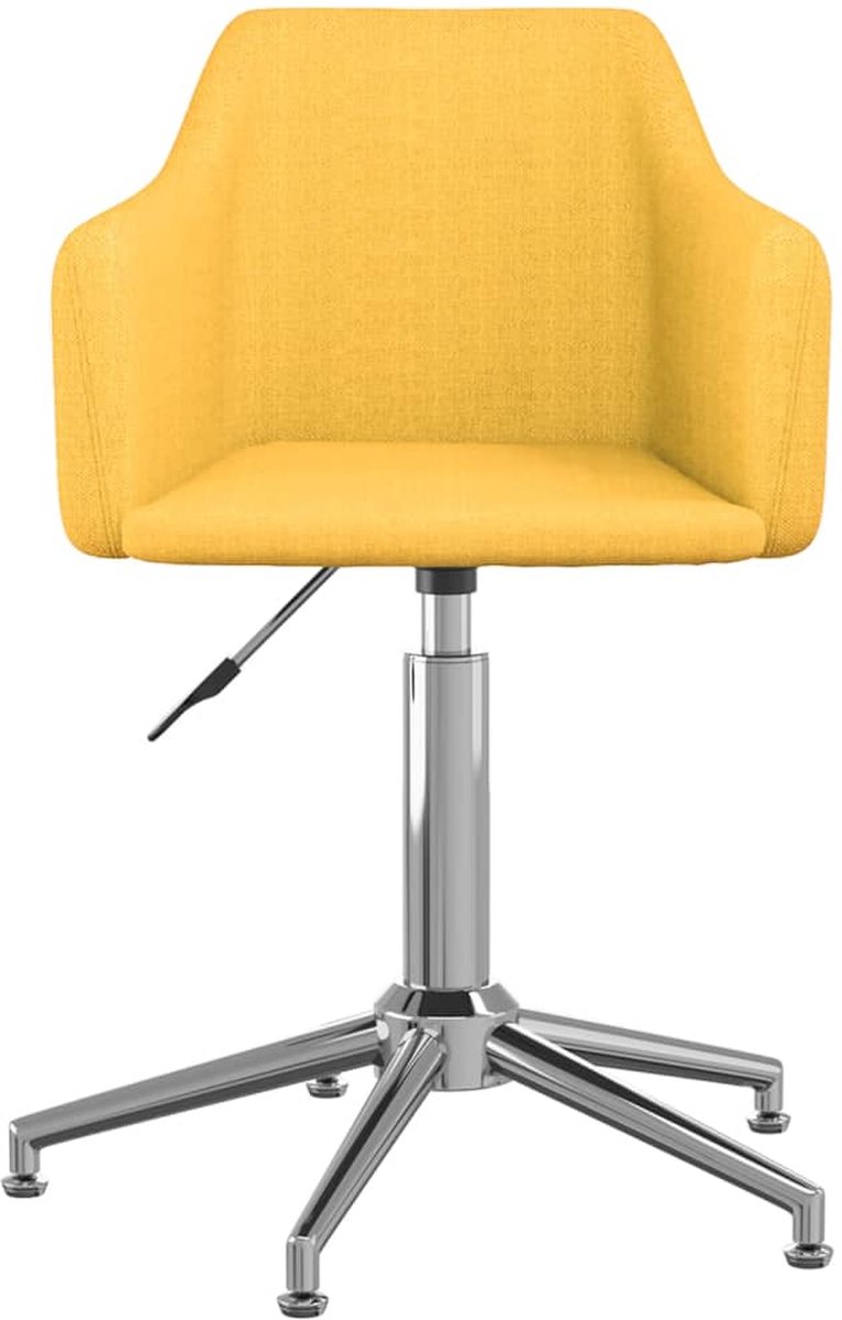Vidaxl Eetkamerstoelen Draaibaar 2 St Stof - Geel