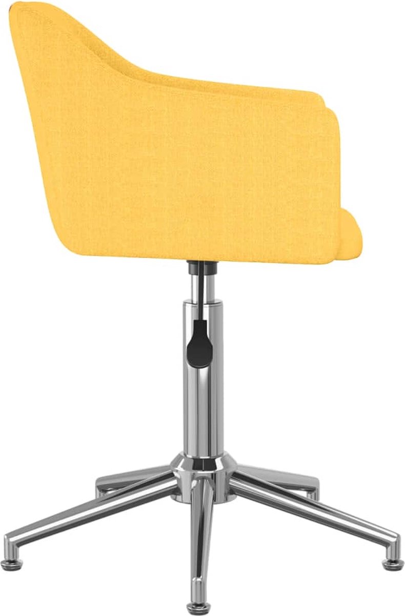 Vidaxl Eetkamerstoelen Draaibaar 2 St Stof - Geel