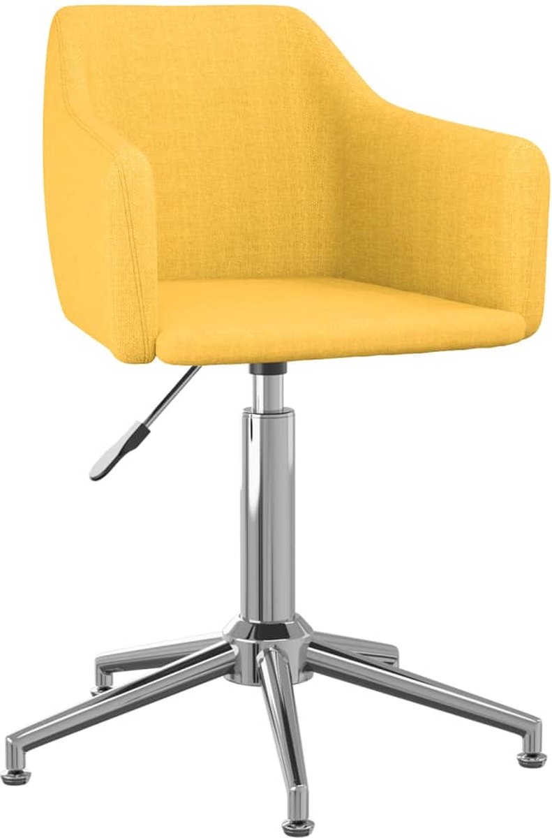 Vidaxl Eetkamerstoelen Draaibaar 2 St Stof - Geel