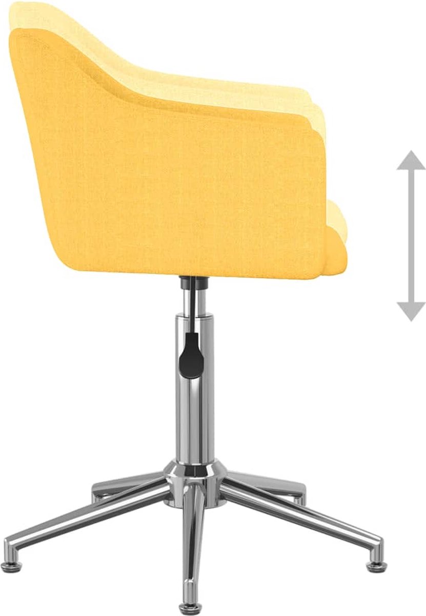 Vidaxl Eetkamerstoelen Draaibaar 2 St Stof - Geel