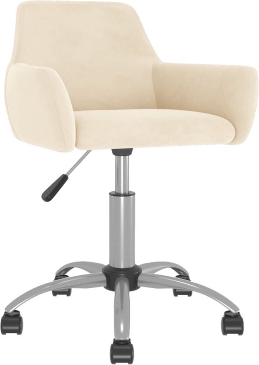 Vidaxl Eetkamerstoelen 2 St Draaibaar Fluweel Crèmekleurig