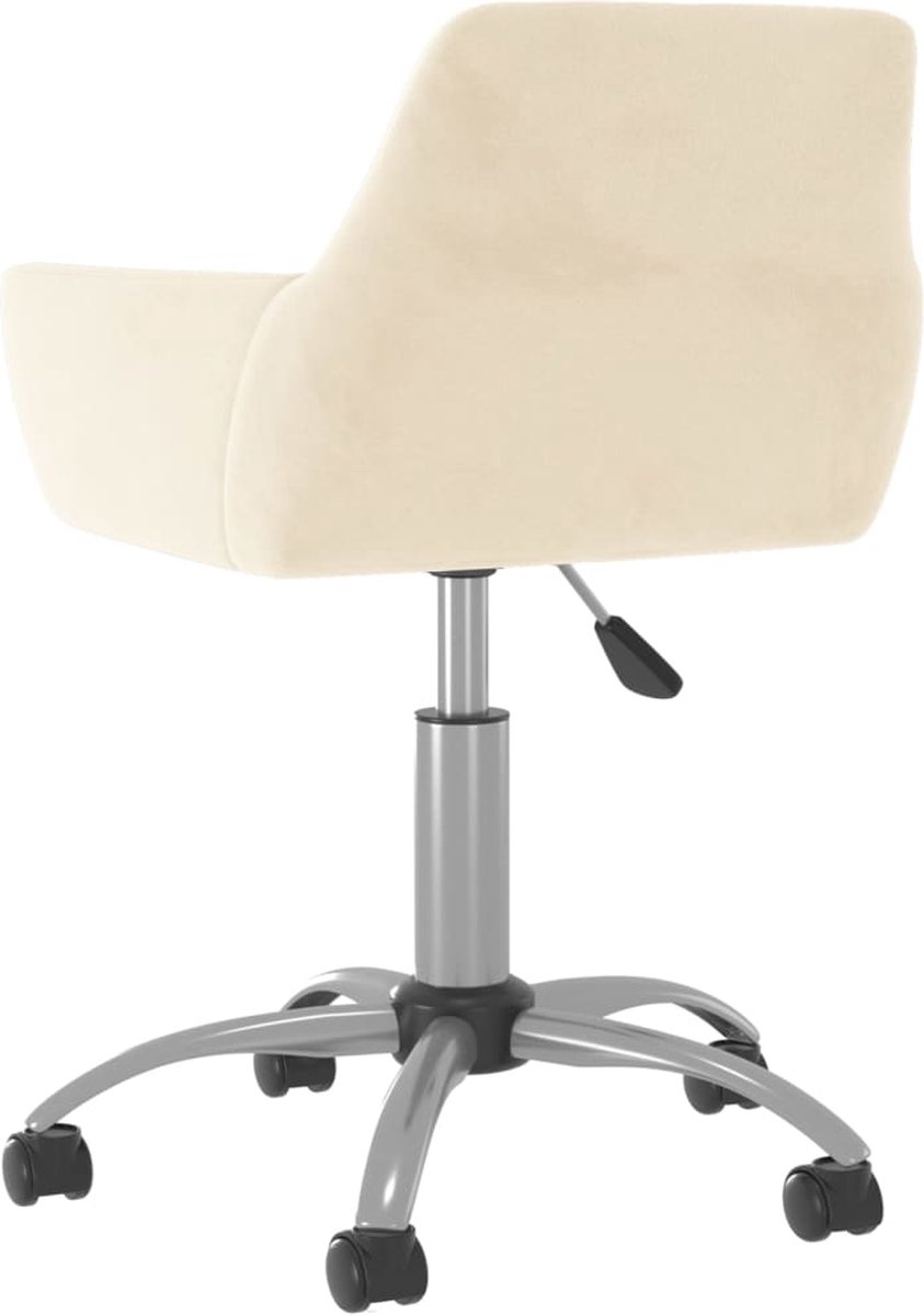 Vidaxl Eetkamerstoelen 2 St Draaibaar Fluweel Crèmekleurig