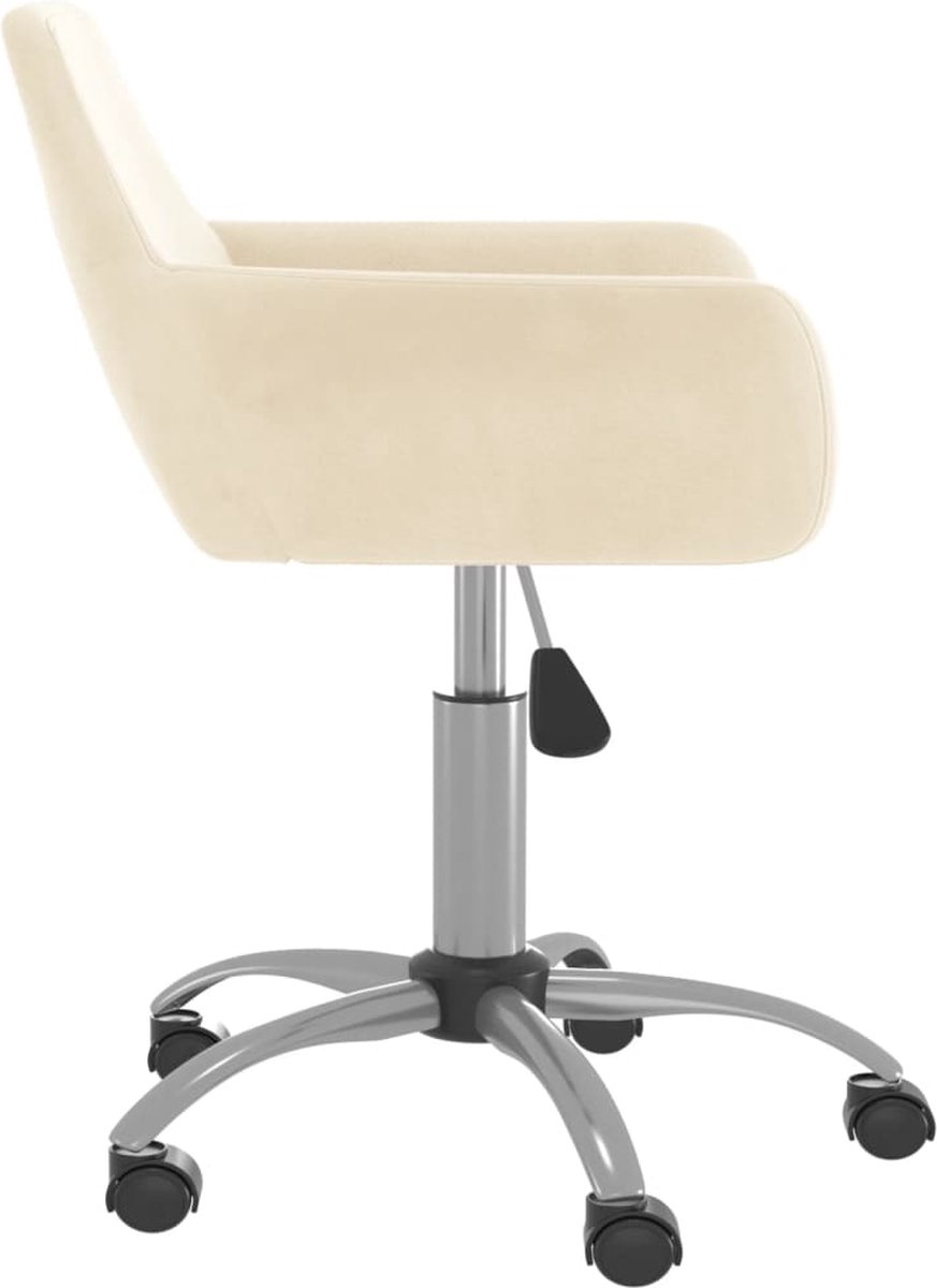 Vidaxl Eetkamerstoelen 2 St Draaibaar Fluweel Crèmekleurig