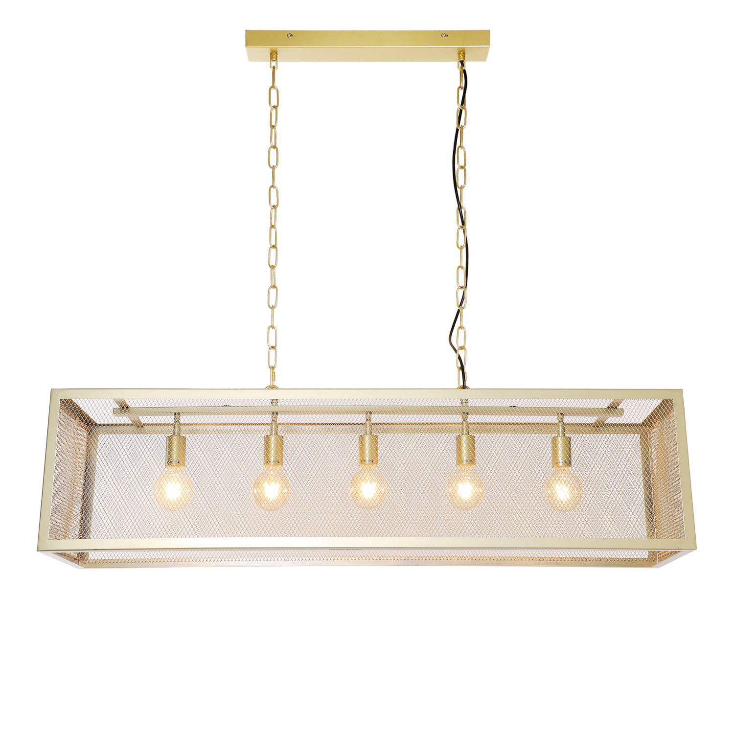 Dimehouse Industrieel Hanglamp Aiden - 5-lichts - Goud