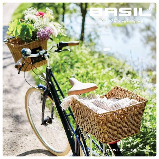 Basil Fietsmand Cento Rotan Look Seagrass 45 Liter - Bruin