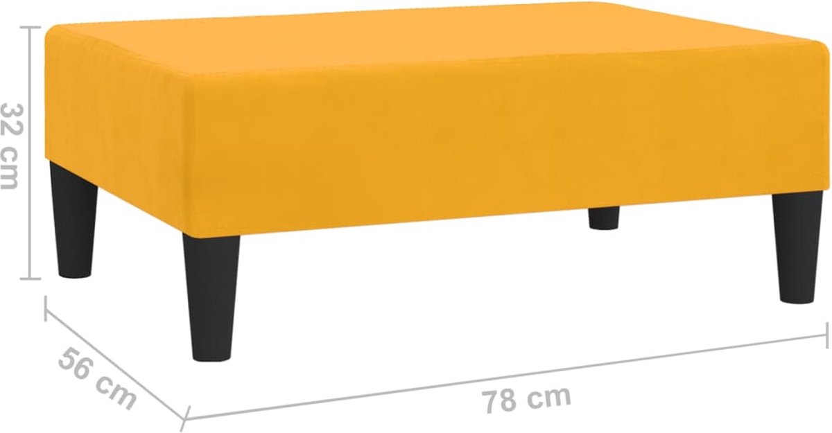 Vidaxl Voetenbank 78x56x32 Cm Fluweel - Geel