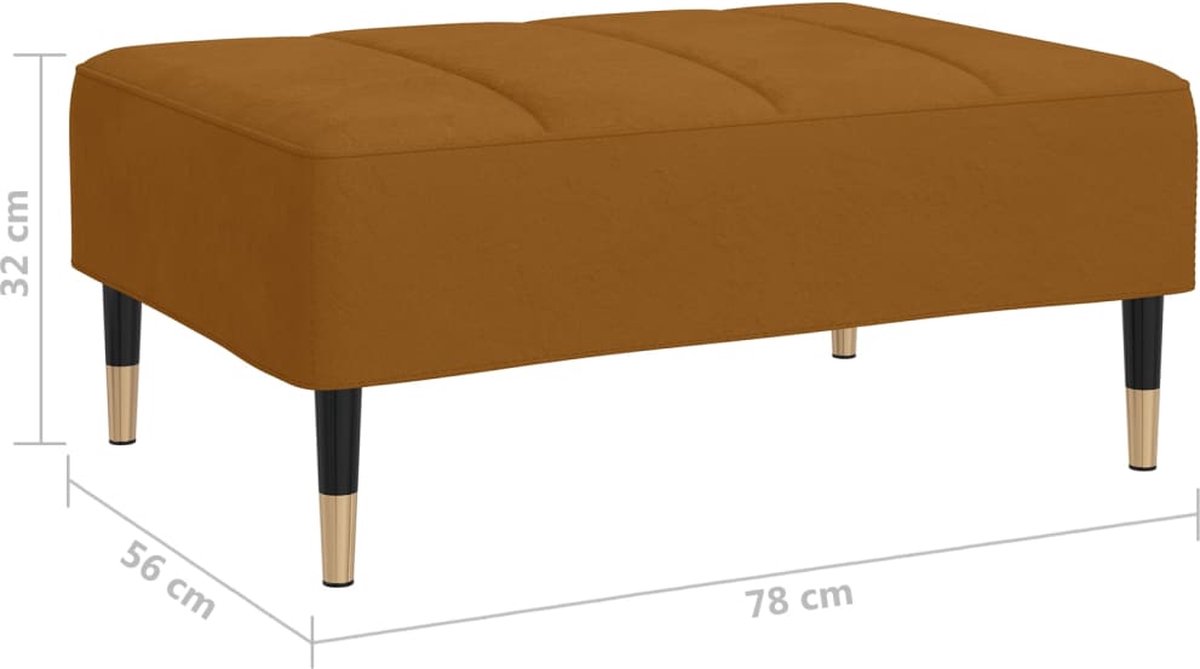 Vidaxl Voetenbank 78x56x32 Cm Fluweel - Bruin