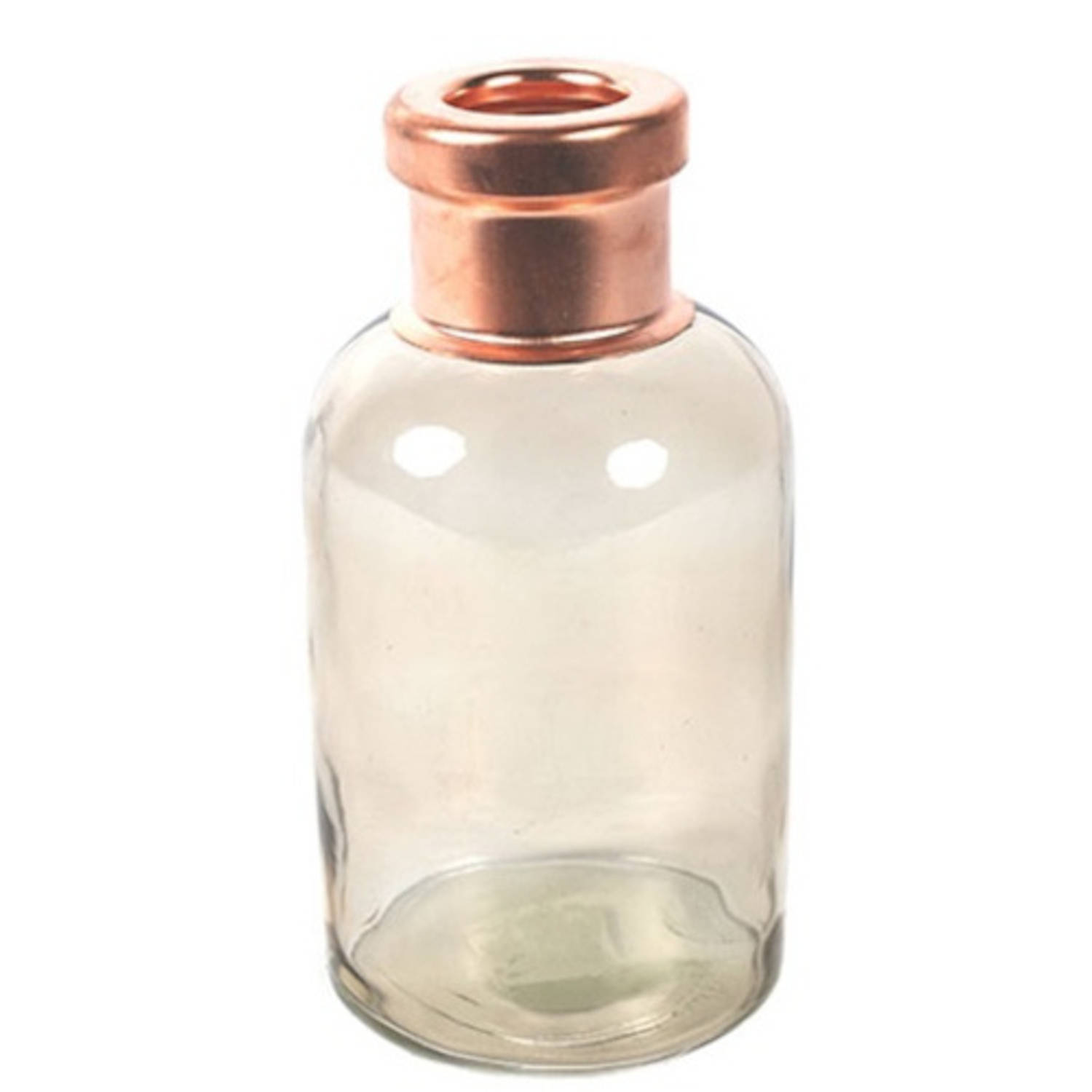 Non-branded Vaas Babet 21 X 10 Cm Glas/koper - Beige