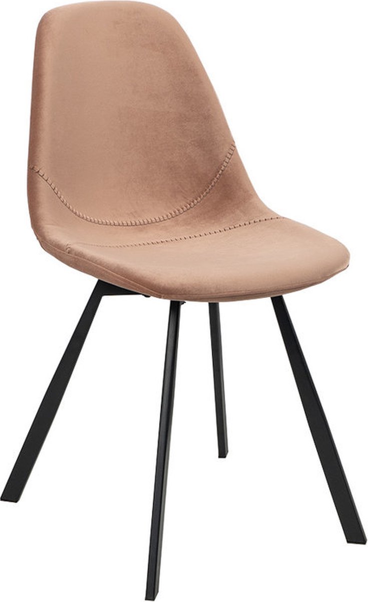 Bronx71 Velvet Eetkamerstoel Logan - Eetkamerstoelen Set Van 6 - Roze