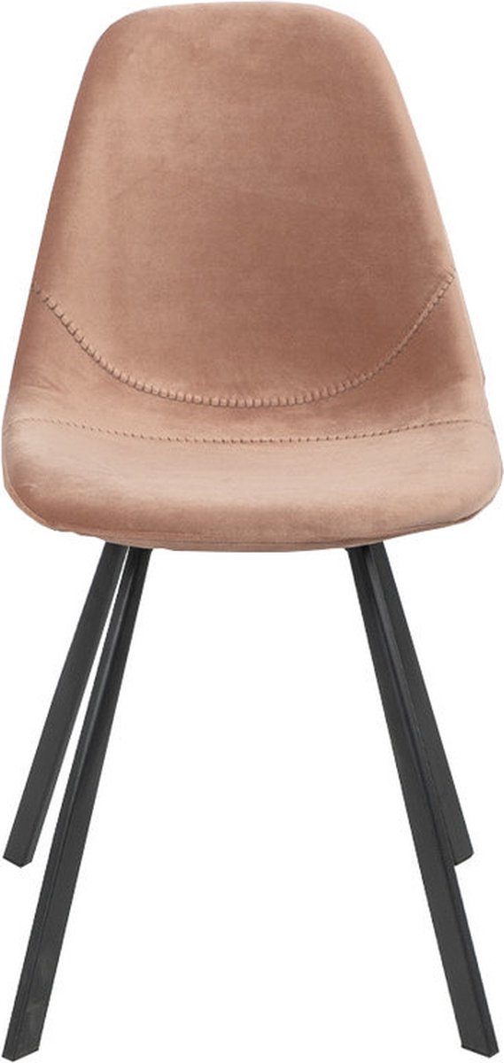 Bronx71 Velvet Eetkamerstoel Logan - Eetkamerstoelen Set Van 6 - Roze